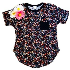 Women's Self Esteem Floral Blouse with Pocket Size Large